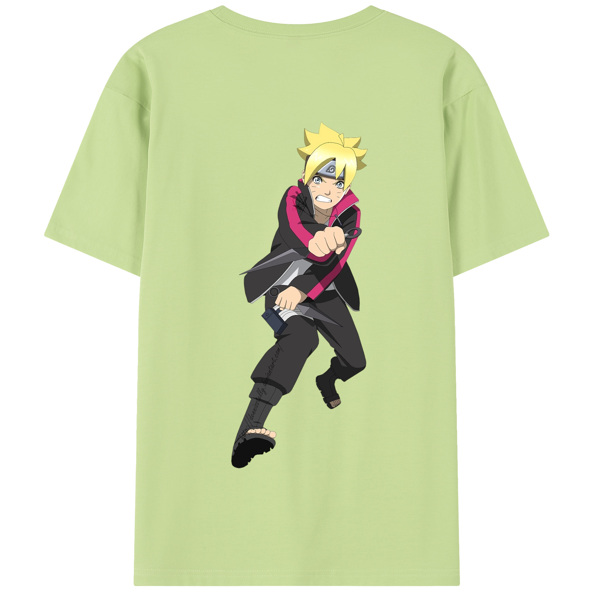 （画像用） NARUTO -ナルト- うずまき ボルト Uzumaki Boruto 綿100％半袖Tシャツ（背面プリント）
